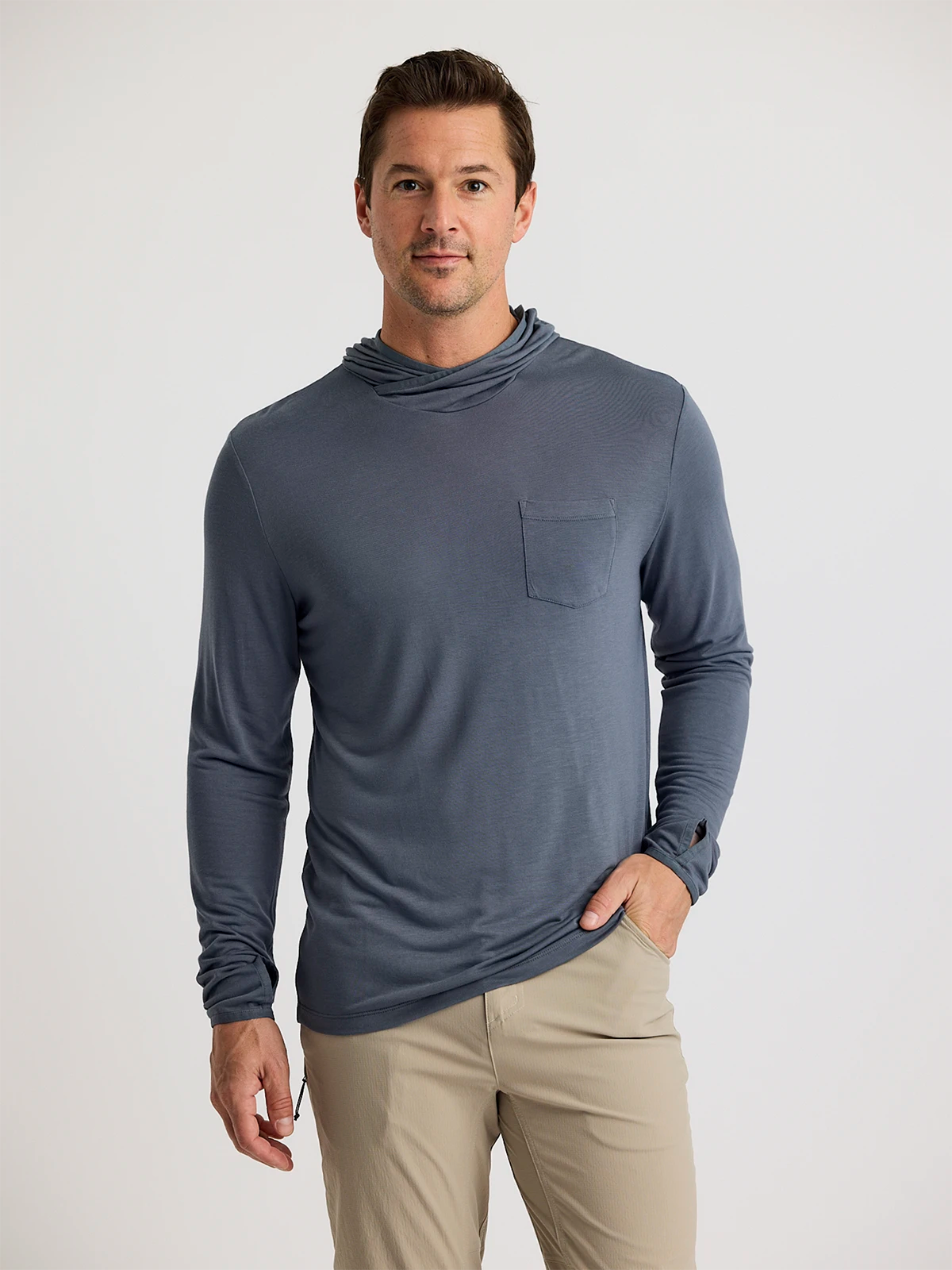 Men's Bamboo Lightweight Hoodie - Storm Cloud – Free Fly Apparel