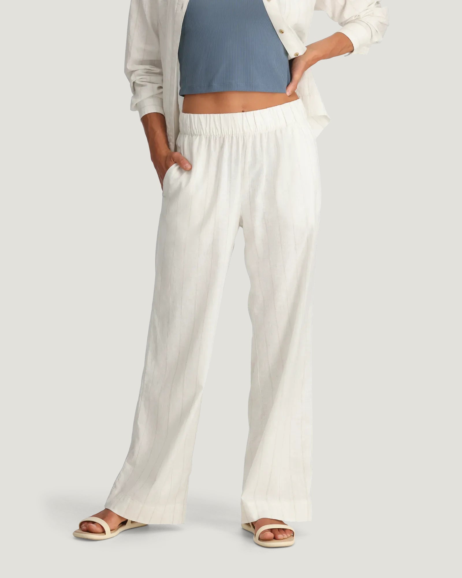 Women's Sullivan's Pant - Dash Vertical Stripe Sea Salt – Free Fly