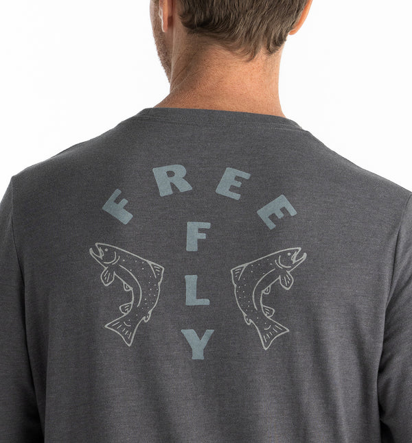 Doubled Up Long Sleeve - Heather Black Sand – Free Fly Apparel