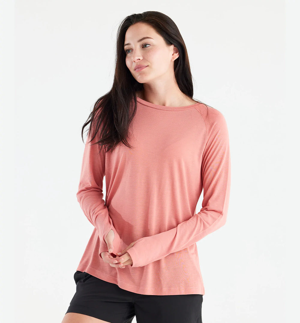 Women's Bamboo Lightweight Long Sleeve II - Bright Clay second image