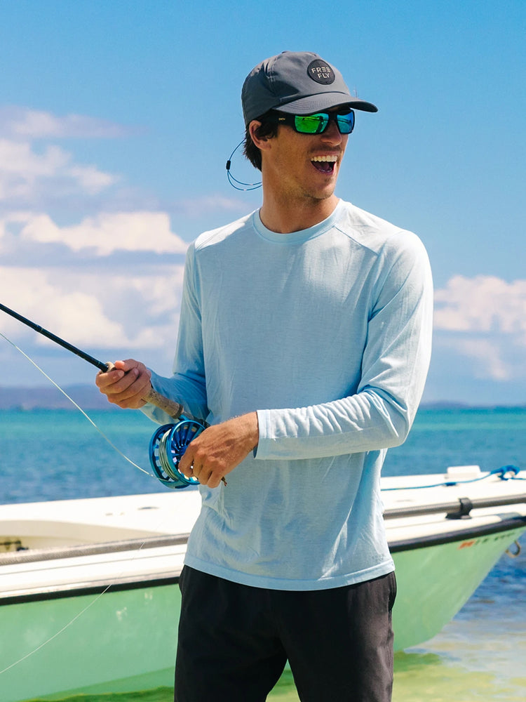 Men's Bamboo Lightweight Long Sleeve - Blue Fog