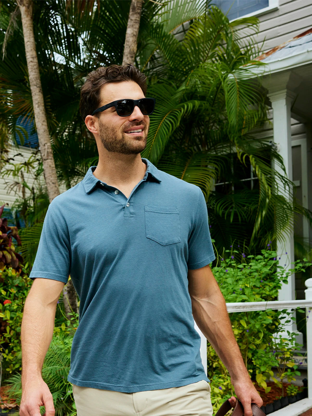 Men's Bamboo Heritage Polo - Slate Blue