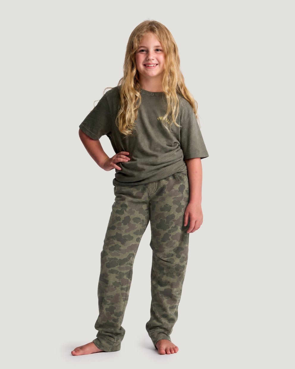 Free Fly Youth Fleece Jogger-Vintage Camo Oil Green