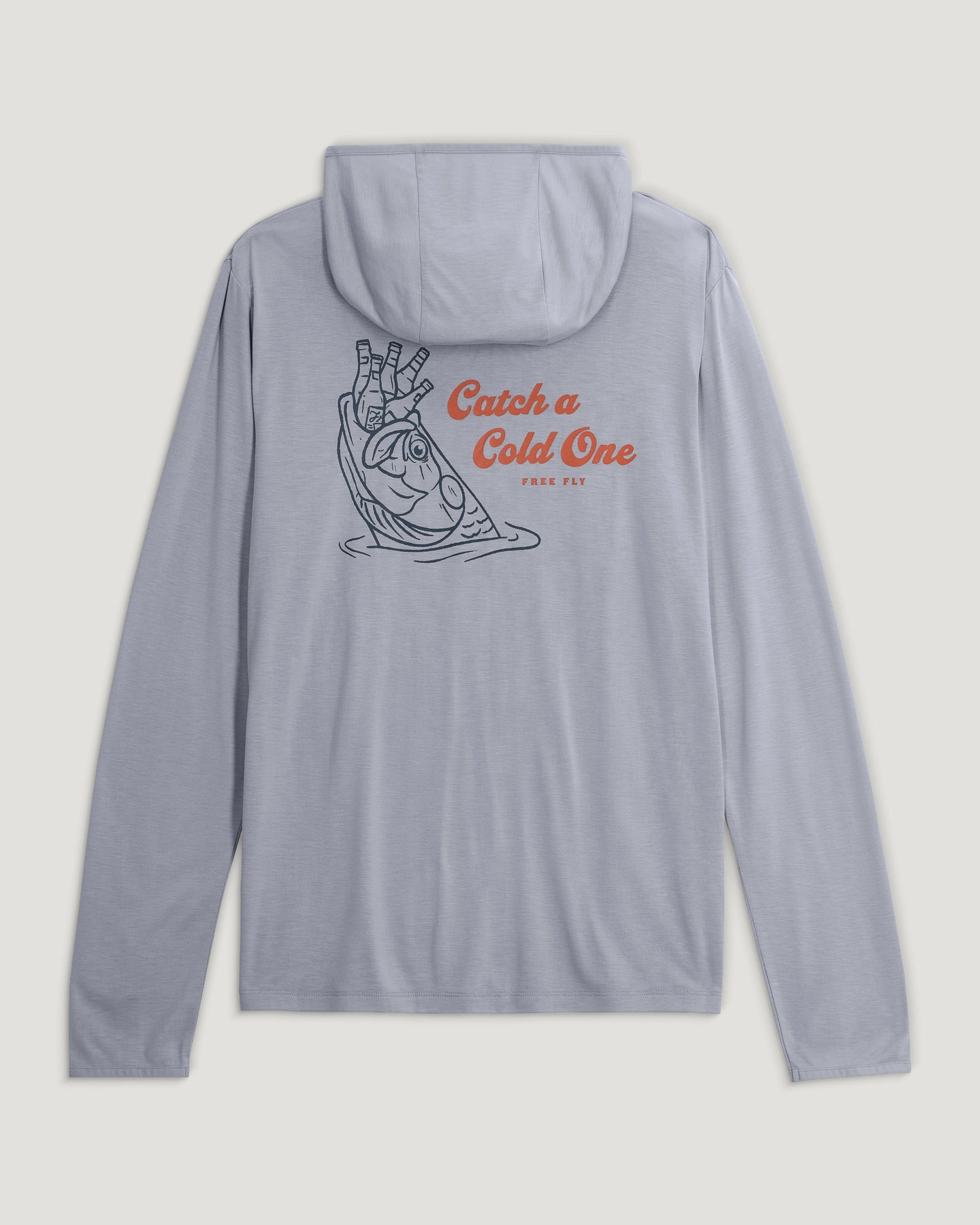SURF GRIP『Stress-Free Series 1mm HOOD』L Men's Bamboo Lightweight Graphic Hoodie - Catch A Cold One Aspen
