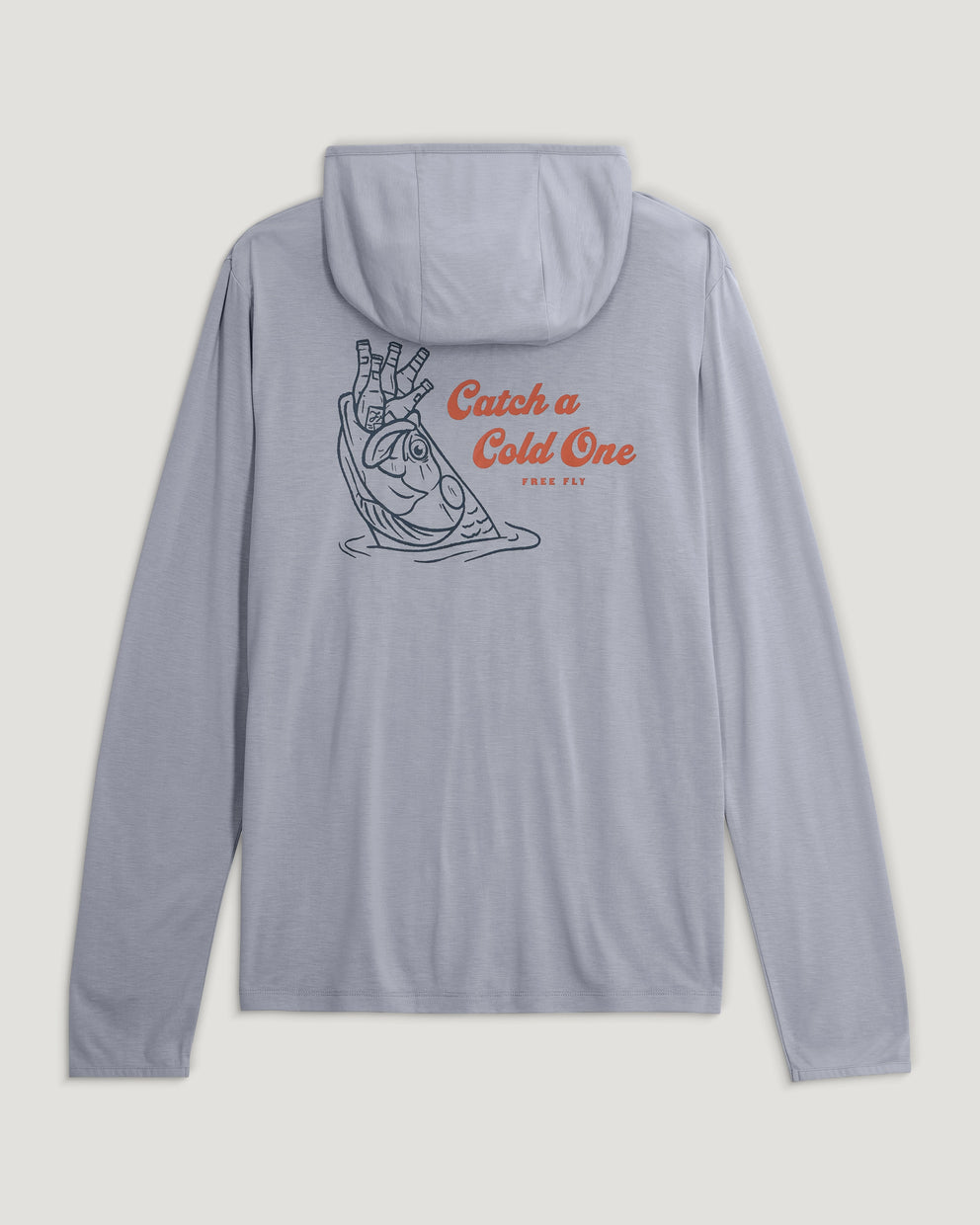 Men's Bamboo Lightweight Graphic Hoodie - Catch A Cold One Aspen Grey