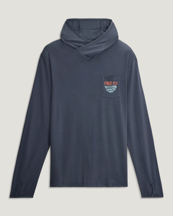 Men's Bamboo Lightweight Graphic Hoodie - Blue Edge Storm Cloud