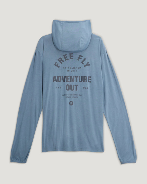 Men's Bamboo Lightweight Graphic Hoodie - Gear & Goods Blue Fog