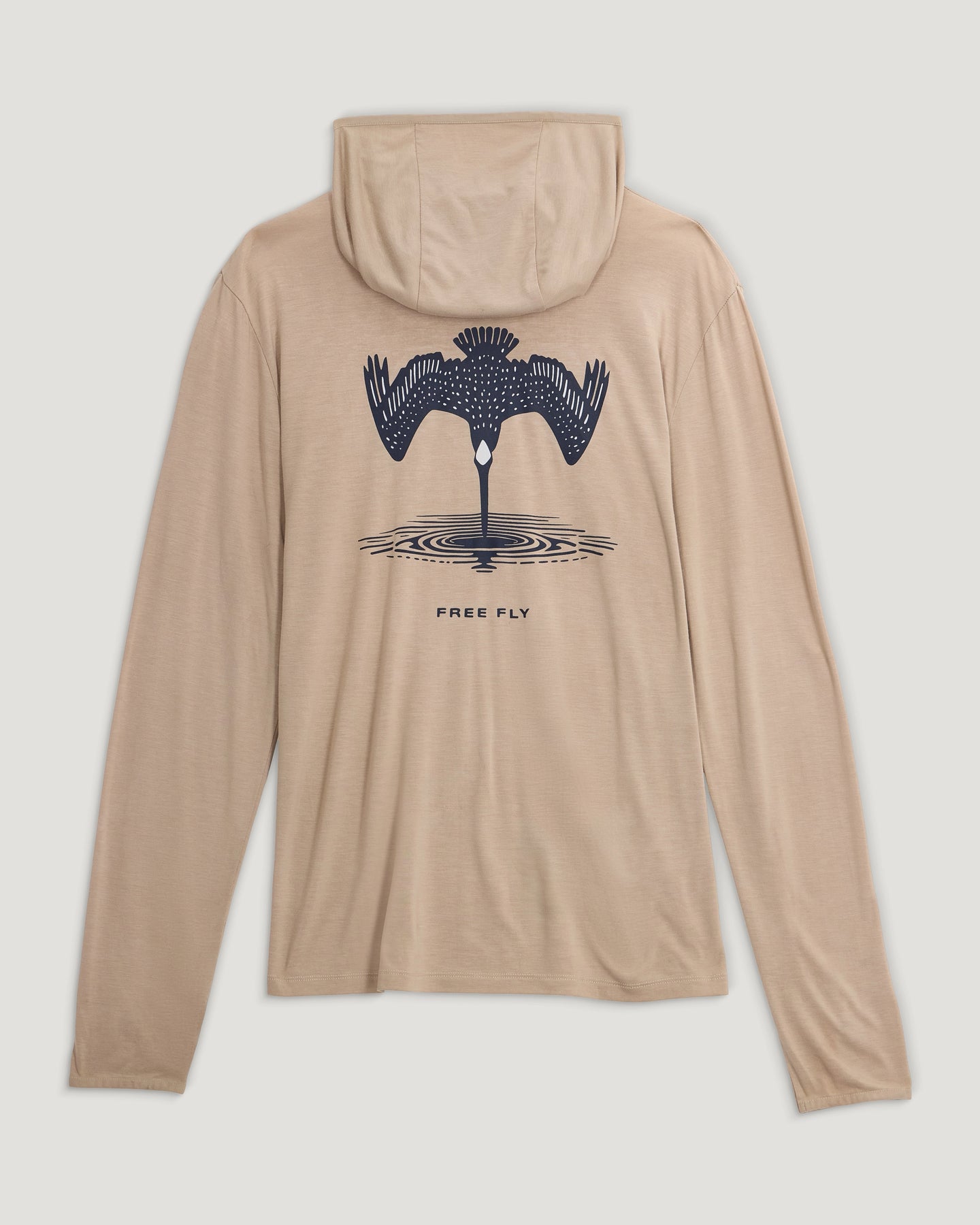 Men's Bamboo Lightweight Graphic Hoodie - Dive Bomb Desert Tan