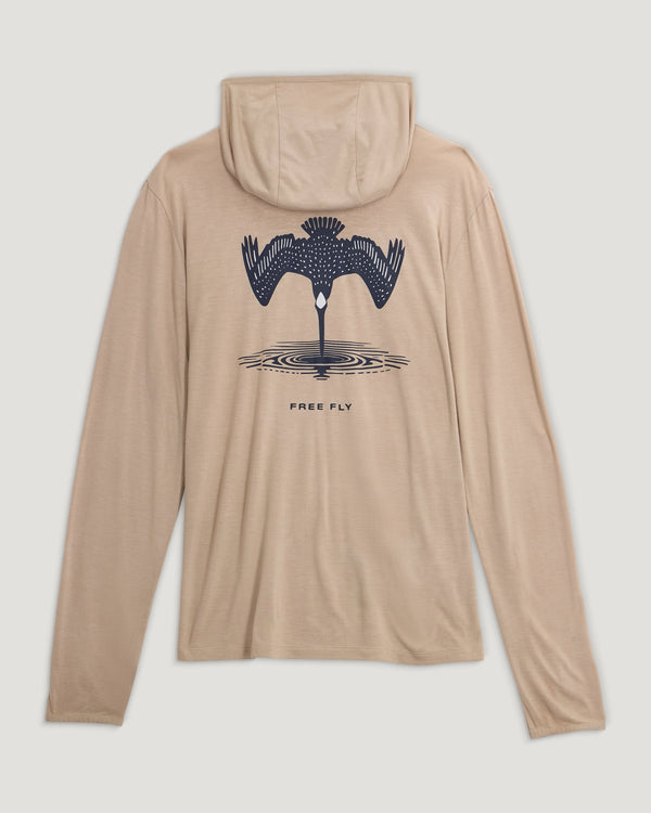 Men's Bamboo Lightweight Graphic Hoodie - Dive Bomb Desert Tan