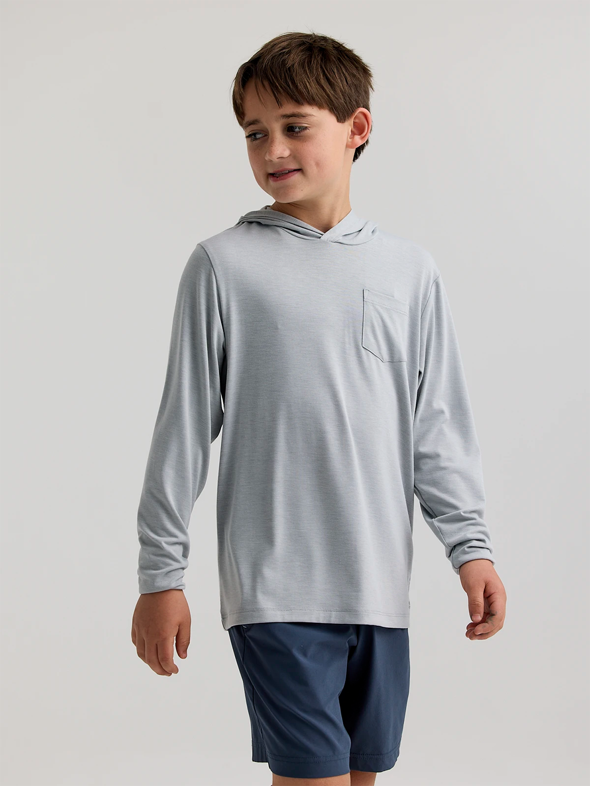 Youth Bamboo Shade Hoodie - Heather Aspen Grey