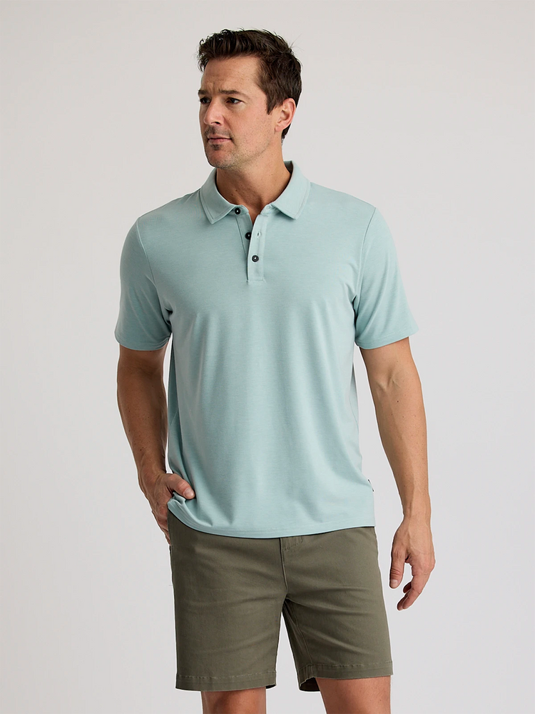 Men's Bamboo Flex Polo II - Heather Ocean Mist