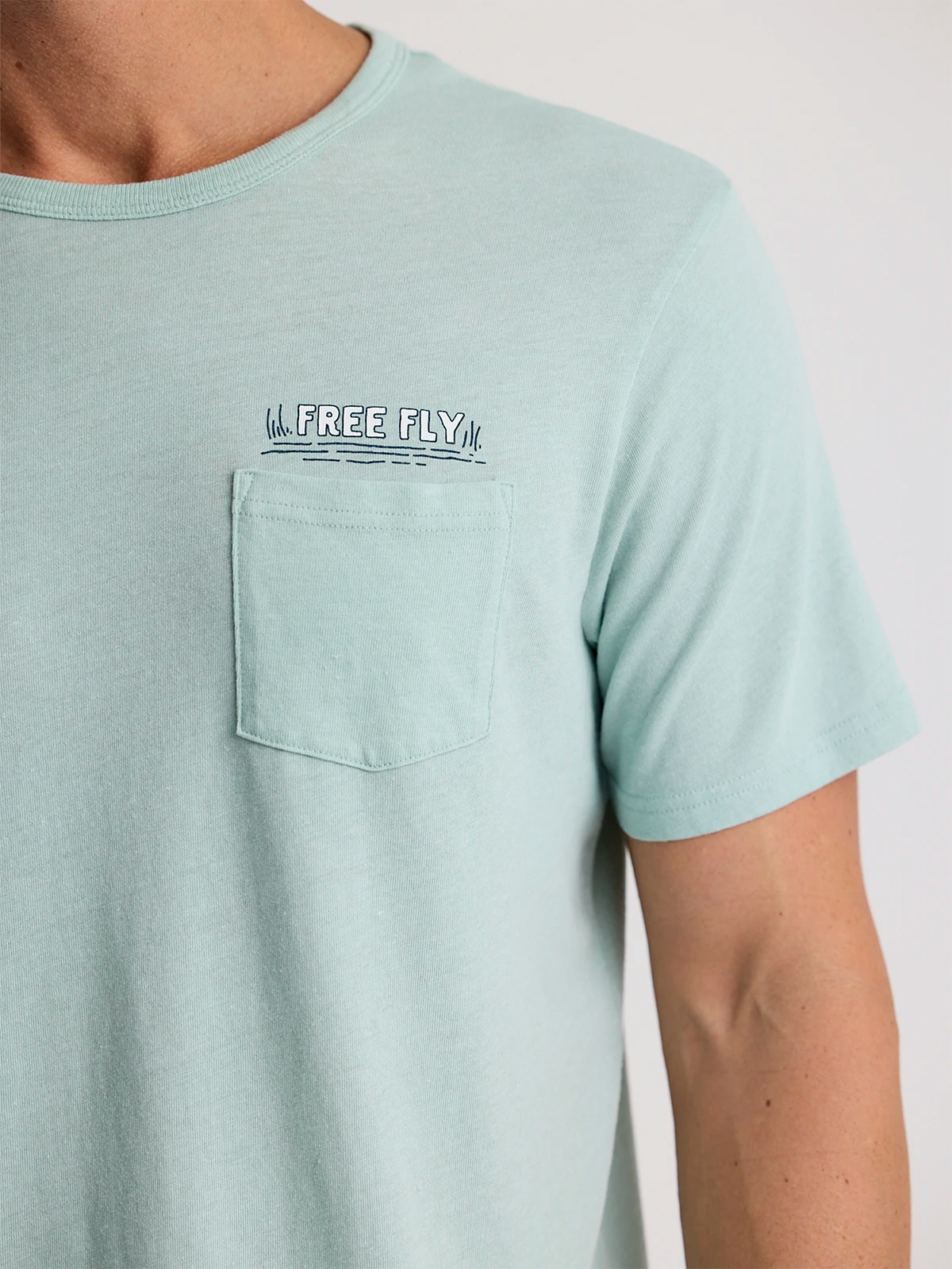 Lazy Tides Pocket Tee - Heather Ocean Mist