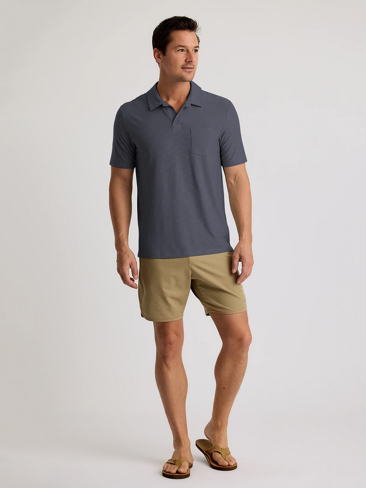 Men's Bamboo Slub Polo II - Storm Cloud