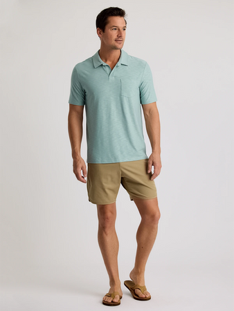 Men's Bamboo Slub Polo II - Ocean Mist – Free Fly Apparel