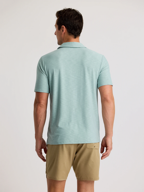 Men's Bamboo Slub Polo II - Ocean Mist