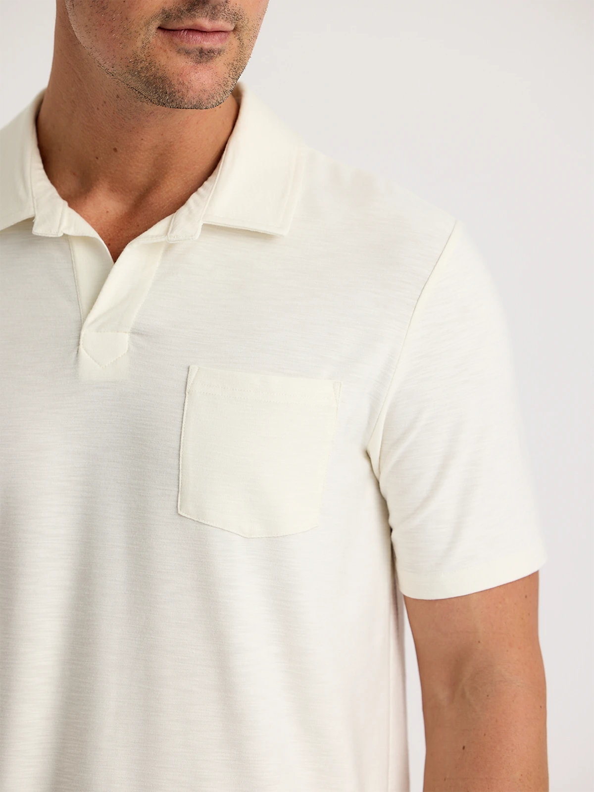 Men's Bamboo Slub Polo II - Sea Salt