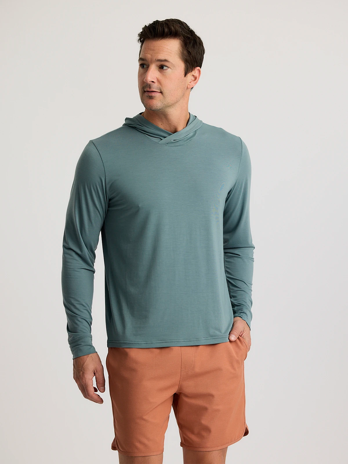 Men's Elevate Lightweight Hoodie - Stormy Sea – Free Fly Apparel Men's Elevate Lightweight Hoodie - Stormy Sea – Free Fly Apparel