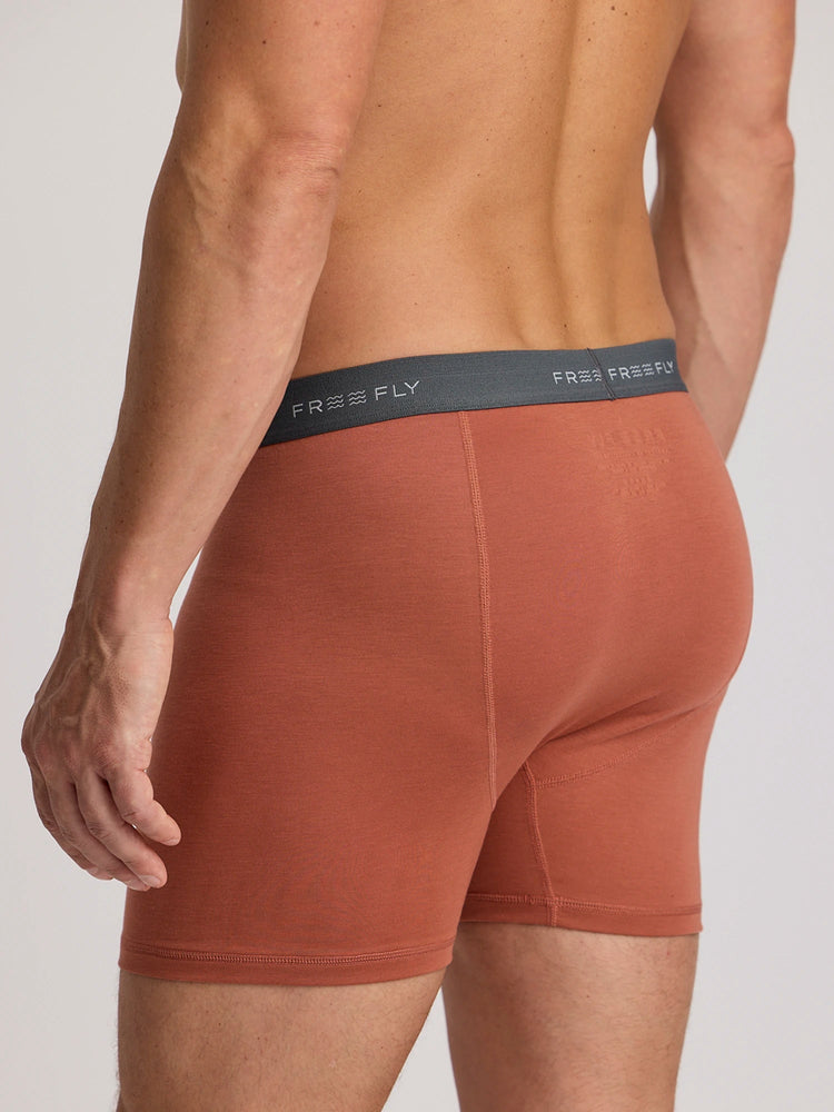 Men's Bamboo Motion Boxer Brief - Redwood