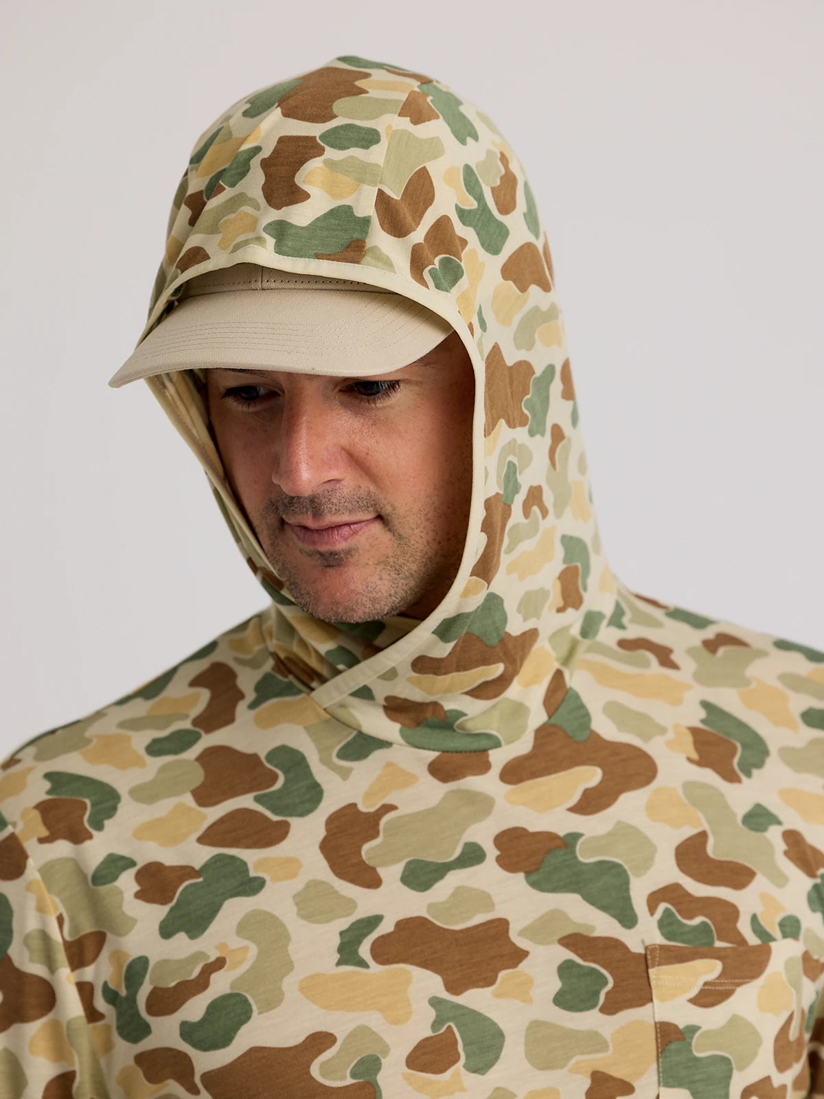 Men s Bamboo Lightweight Hoodie Vintage Camo Free Fly Apparel