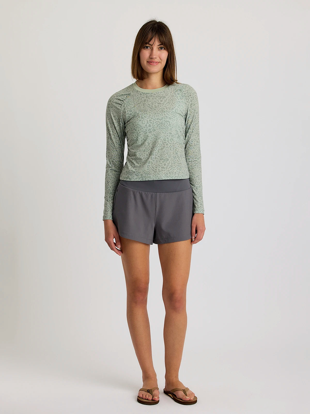 Women's Elevate Lightweight Fitted Long Sleeve - Drifter Print Desert Sage