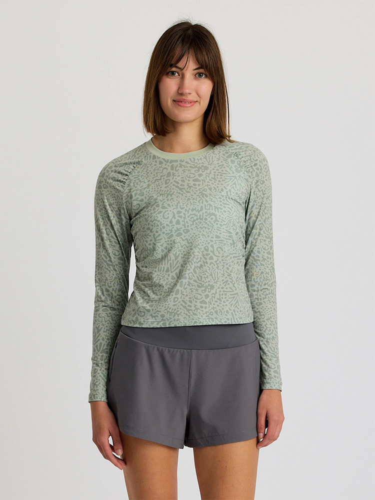 Women's Elevate Lightweight Fitted Long Sleeve - Drifter Print Desert Sage