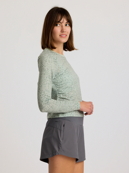 Women's Elevate Lightweight Fitted Long Sleeve - Drifter Print Desert Sage