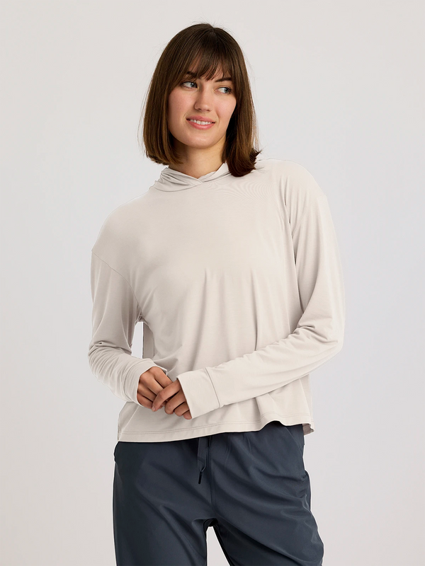 FREECITY Women Basic Goodness Terry Fluff Hoodie Heather Oats