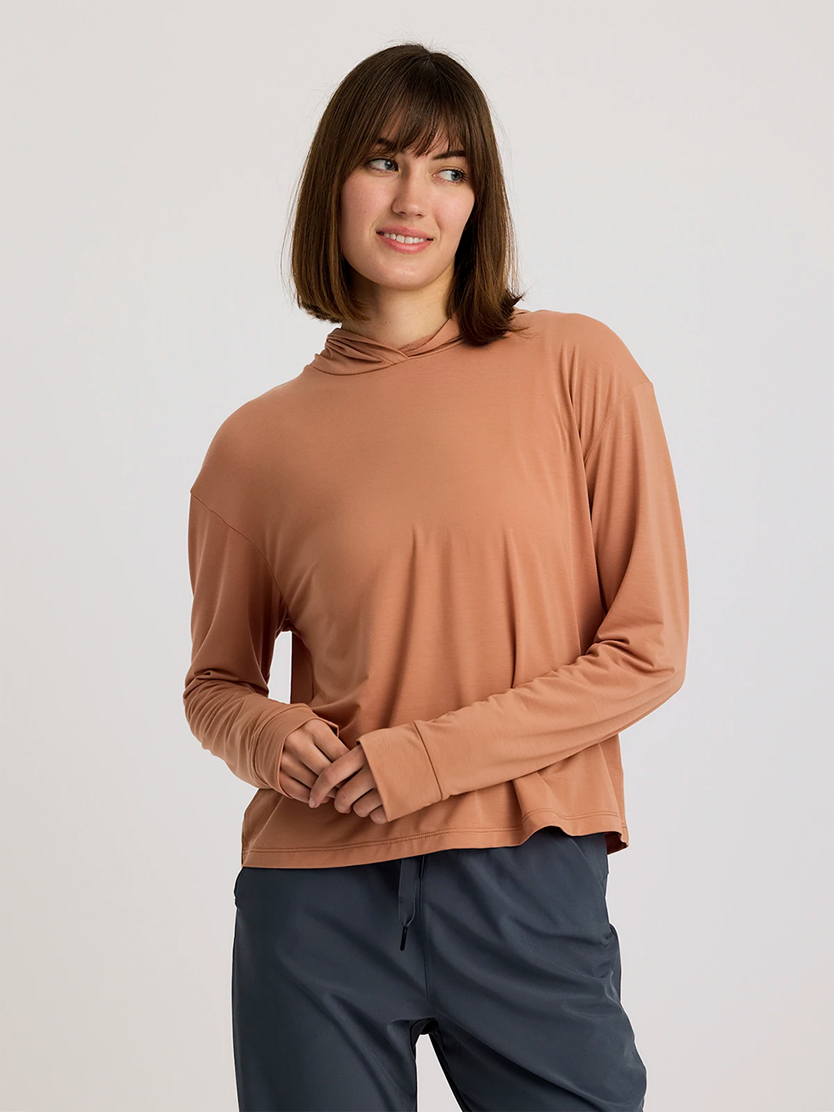 Women's Elevate Lightweight Hoodie - Canyon Clay – Free Fly Apparel Women's Elevate Lightweight Hoodie - Canyon Clay – Free Fly Apparel