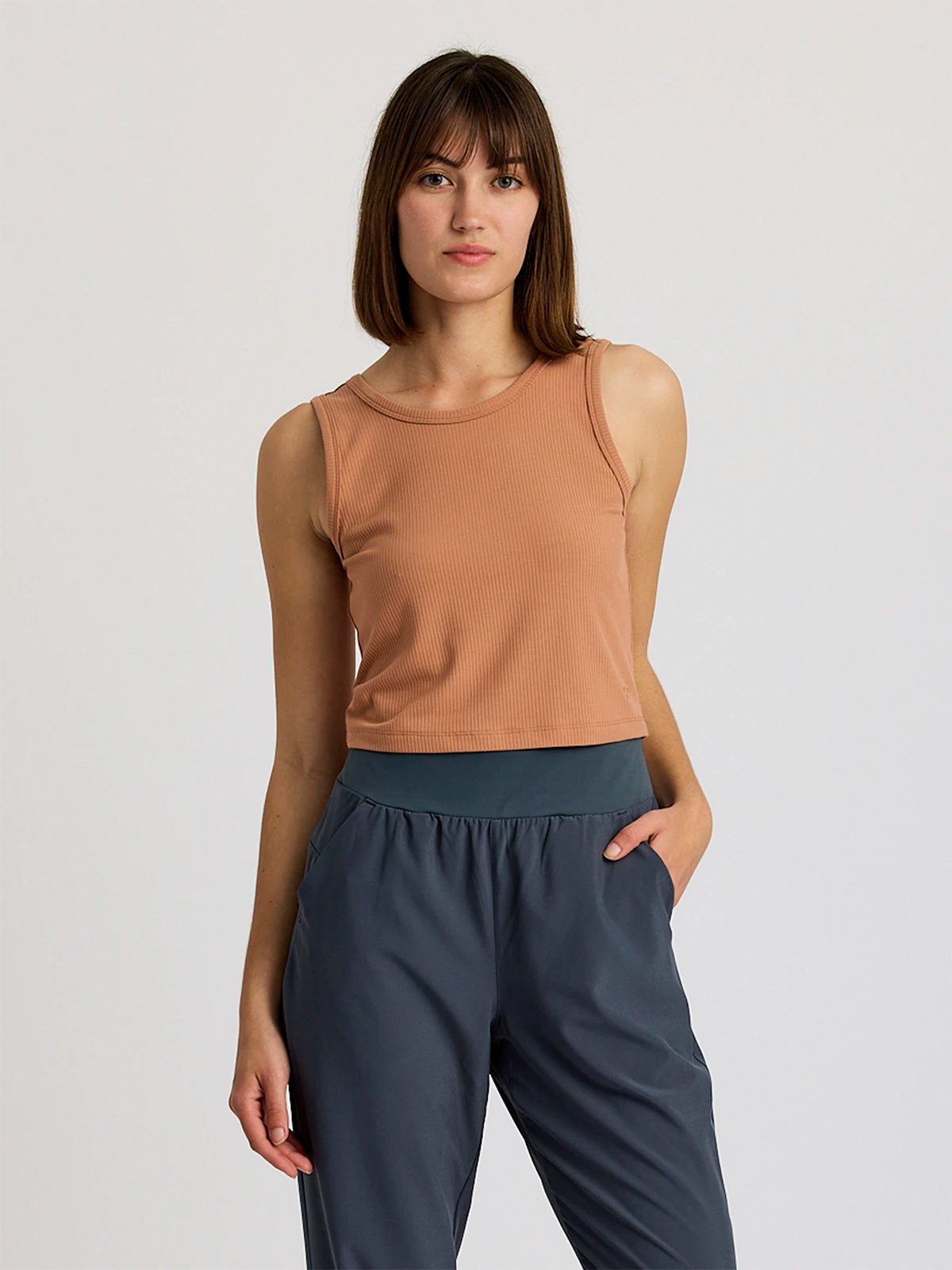 Women's Ribbed Bamboo Tank - Canyon Clay