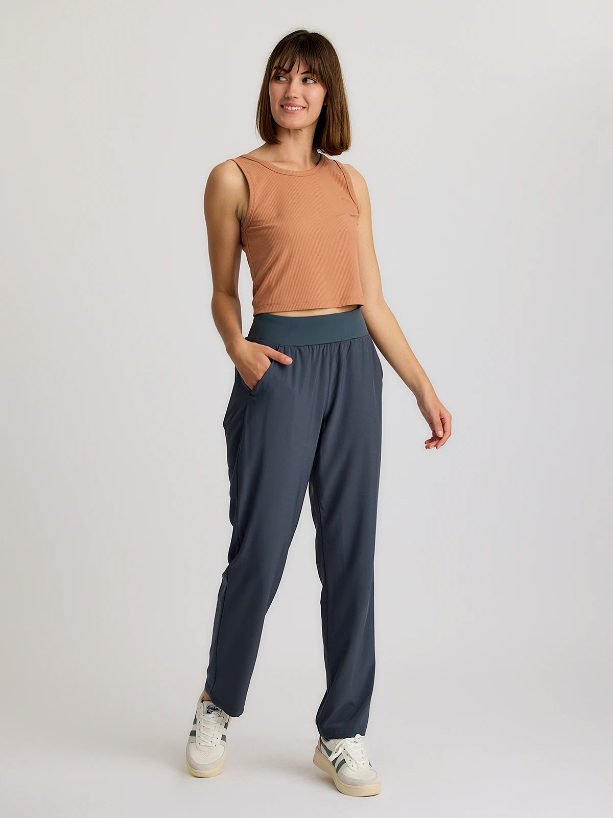 Women's Ribbed Bamboo Tank - Canyon Clay