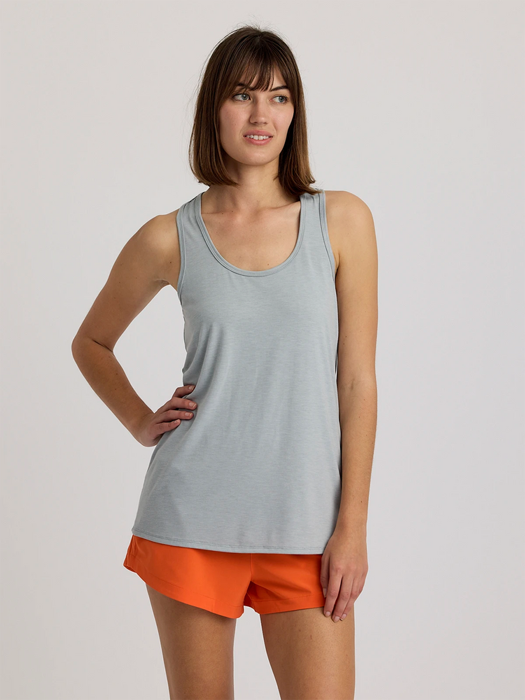 Women's Bamboo Motion Racerback Tank - Heather Aspen Grey