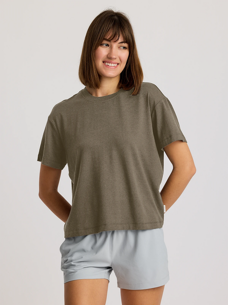 Women's Bamboo Current Boxy Tee - Fatigue