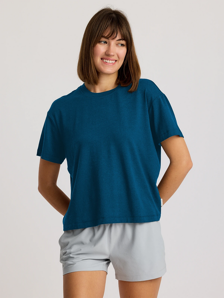 Women's Bamboo Current Boxy Tee - Legion Blue