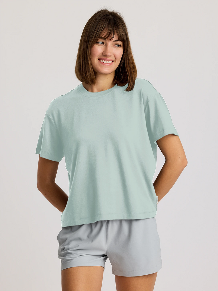 Women's Bamboo Current Boxy Tee - Ocean Mist