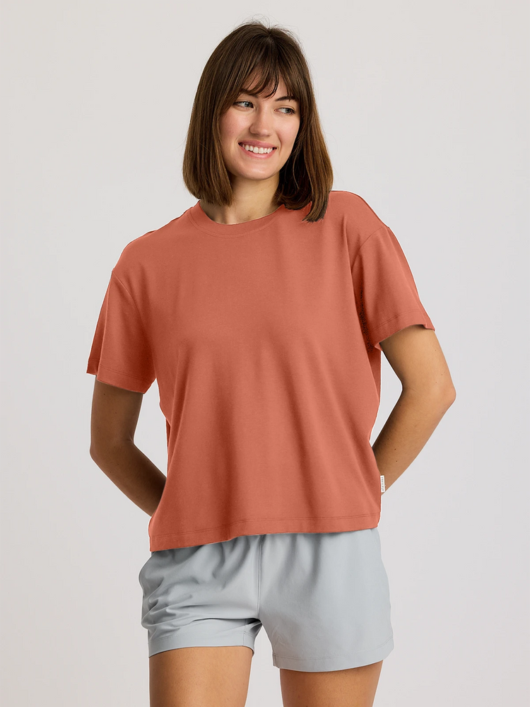 Women's Bamboo Current Boxy Tee - Redwood