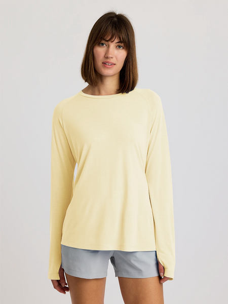 鶏舎 / WASHED HEAVY WEIGHT LONG SLEEVE Women's Bamboo Lightweight Long Sleeve II - Washed Citrus – Free