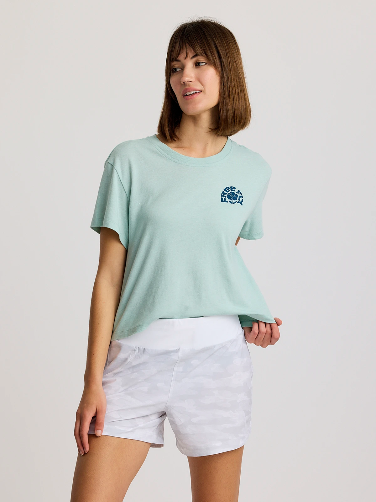 Women's Poppy Tee - Heather Ocean Mist