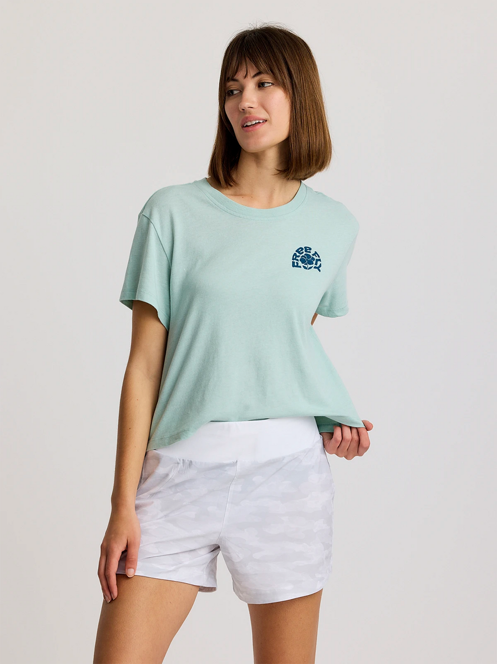 Women's Poppy Tee - Heather Ocean Mist