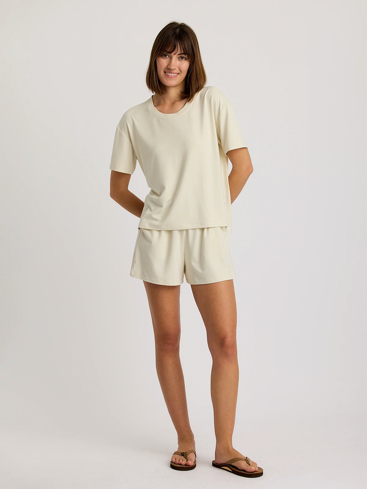 Women's Bamboo Flex Sunday Short - Birch – Free Fly Apparel Women's Bamboo Flex Sunday Short - Birch – Free Fly Apparel