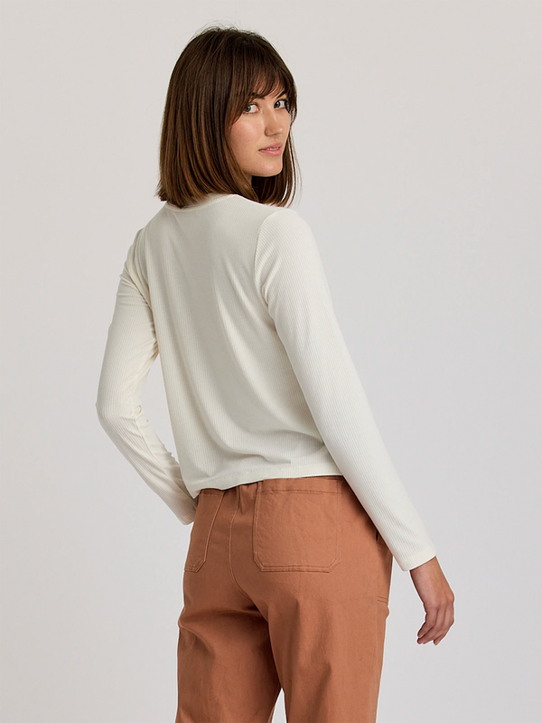 Women's Ribbed Bamboo Long Sleeve - Sea Salt