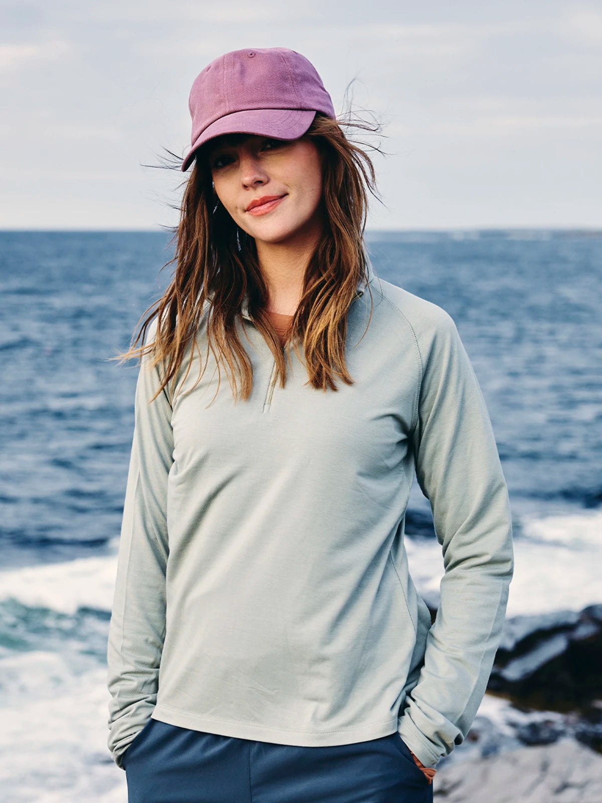 Women's Bamboo Flex Quarter Zip - Stormy Sea