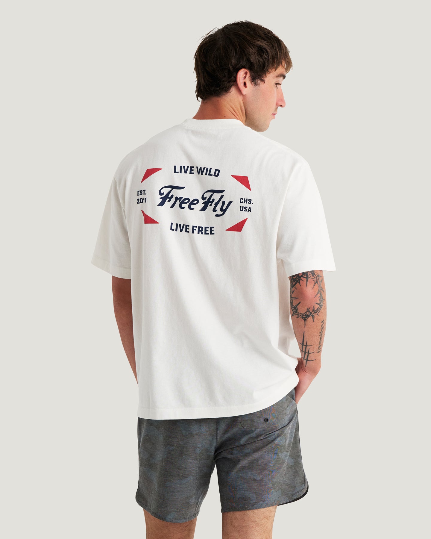 Fly American Relaxed Tee - Bone