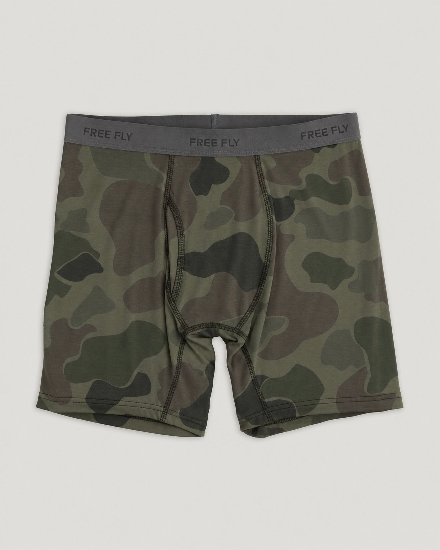 Men's Bamboo Motion Boxer Brief - Vintage Camo Oil Green