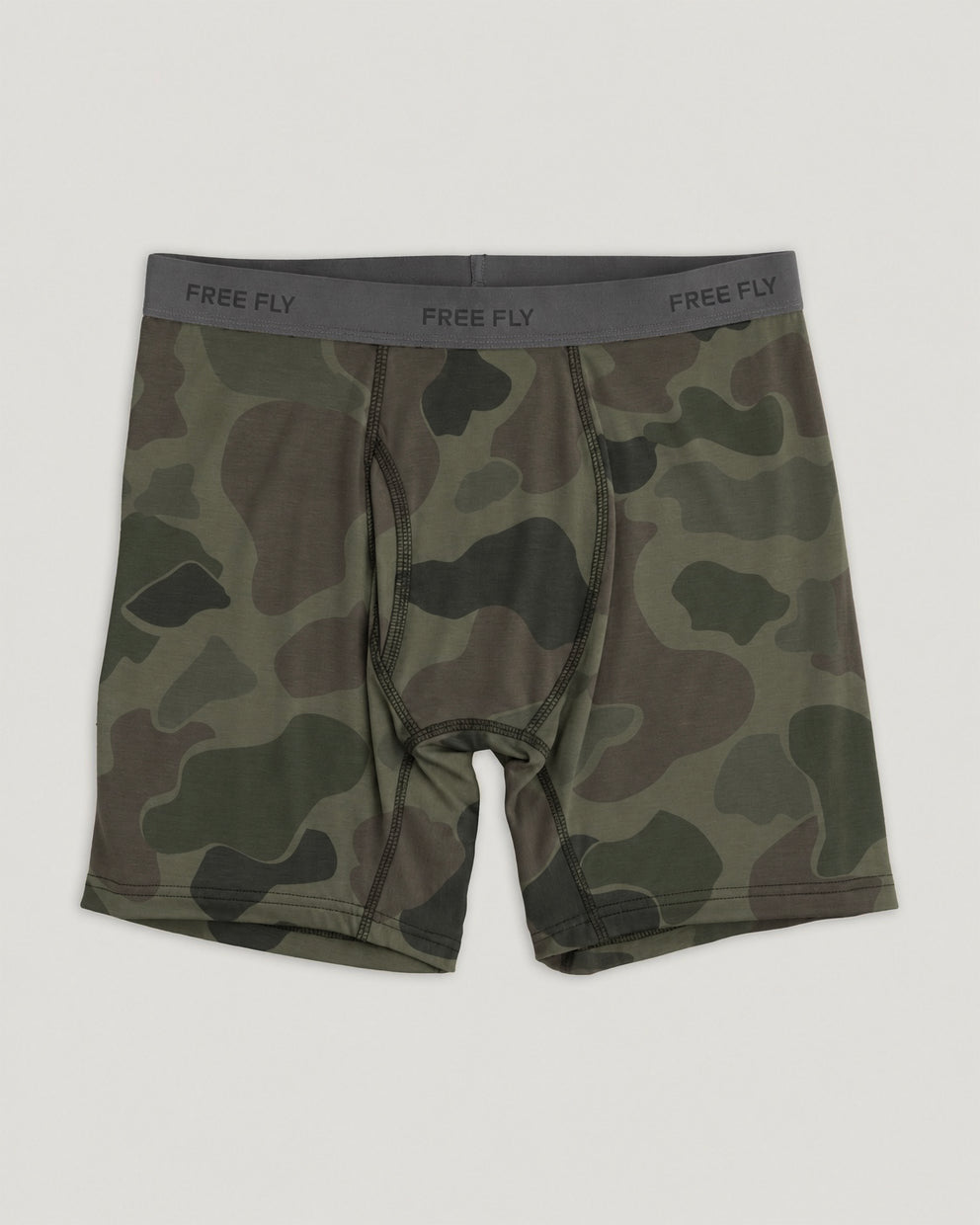 Men's Bamboo Motion Boxer Brief - Vintage Camo Oil Green