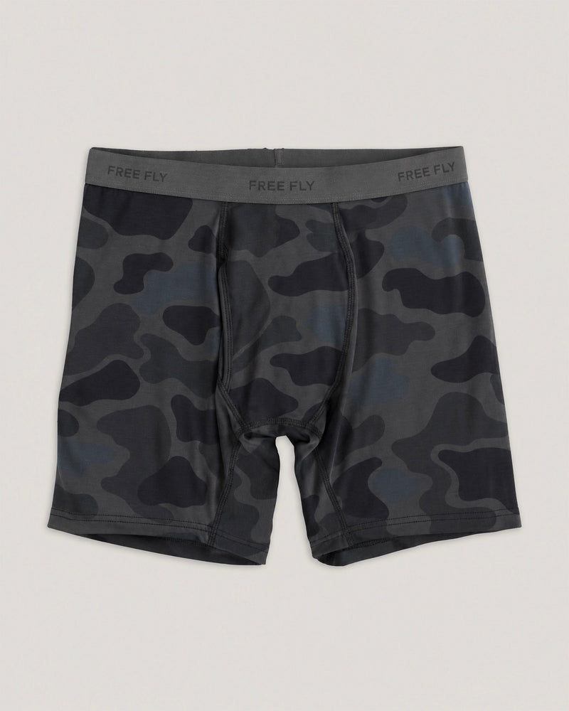 Men's Bamboo Motion Boxer Brief - Vintage Camo Black