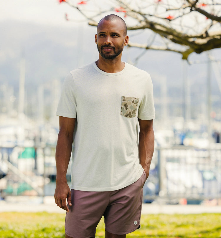 Barrier Island Camo Pocket Tee - Heather Birch