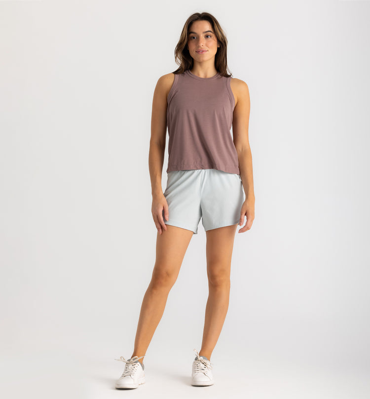 Women's Bamboo-Lined Active Breeze Short – 5" - Sky Gray