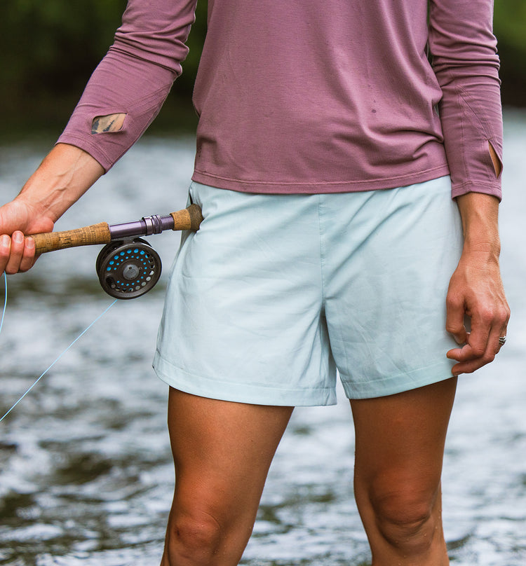 Women's Bamboo-Lined Active Breeze Short – 5" - Sky Gray