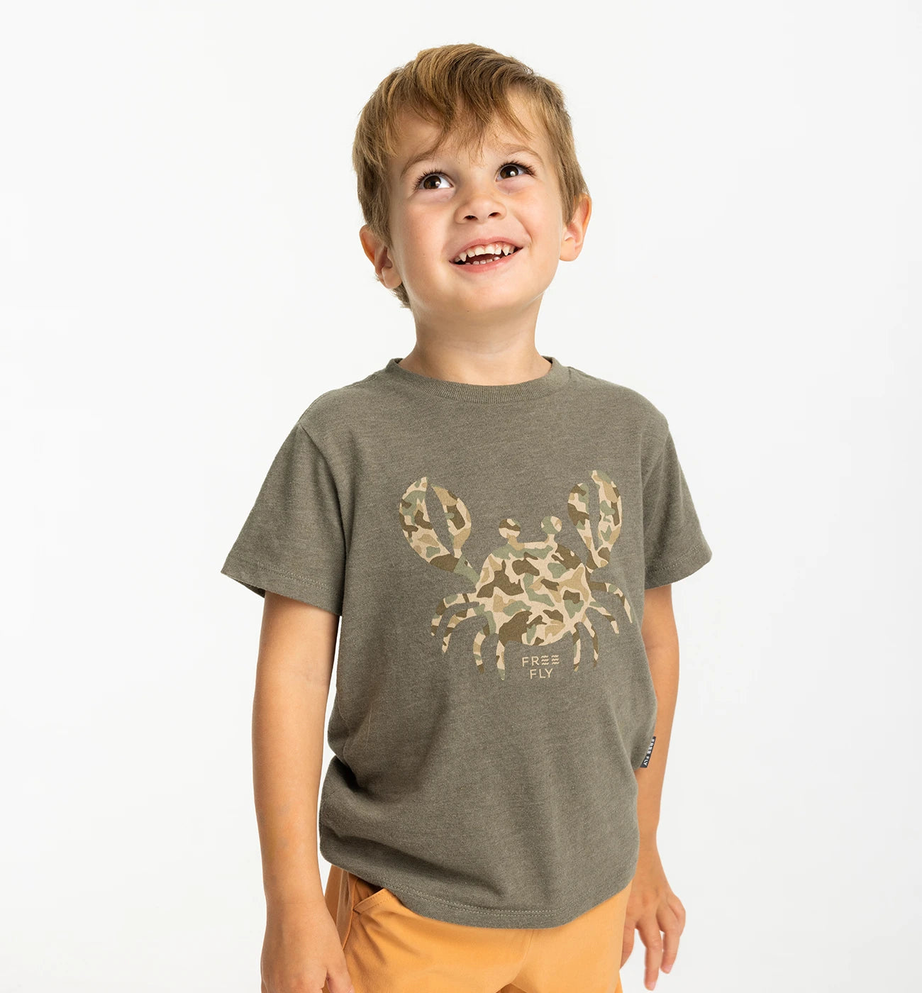 Toddler Camo Crab Tee - Heather Fatigue – Free Fly Apparel