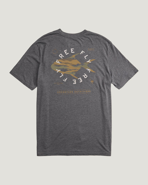 Camo Permit Pocket Tee - Heather Black Sand